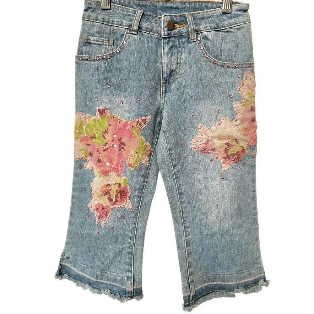 Sara Sara girls flower patch jeans